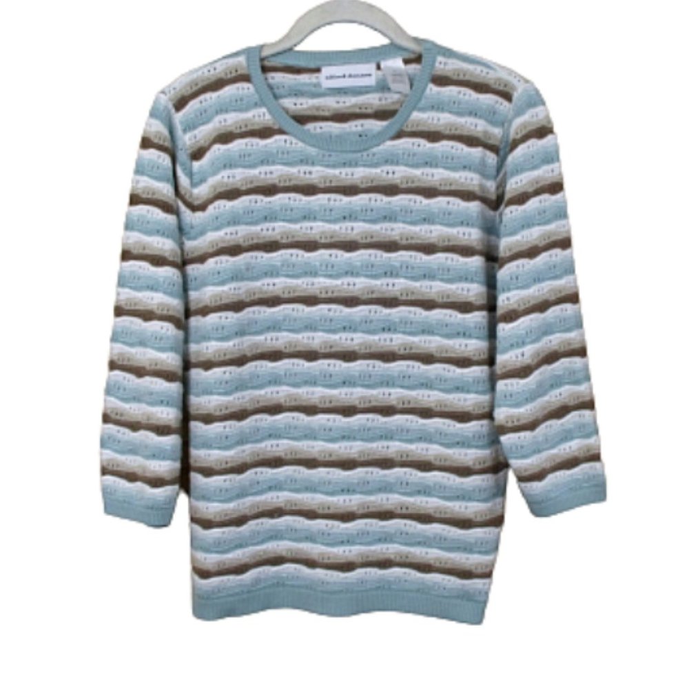 Alfred Dunner Wavy Striped Sweater Size S